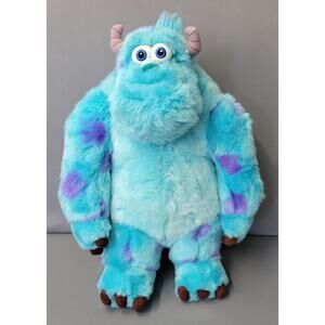 Disney Store Original Pixar Monster Inc Sulley Plush Toy Blue Fuzzy 16" Tall
